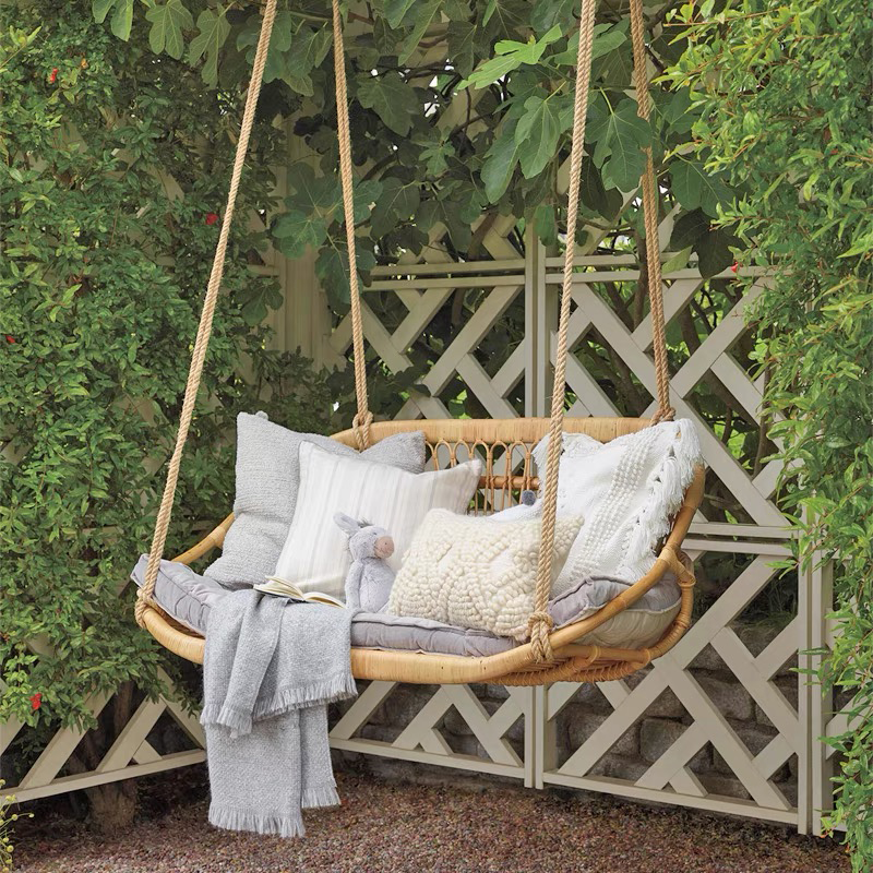 Outdoor Handmade Rattan Double Swing CharmyDecor CharmyDecor