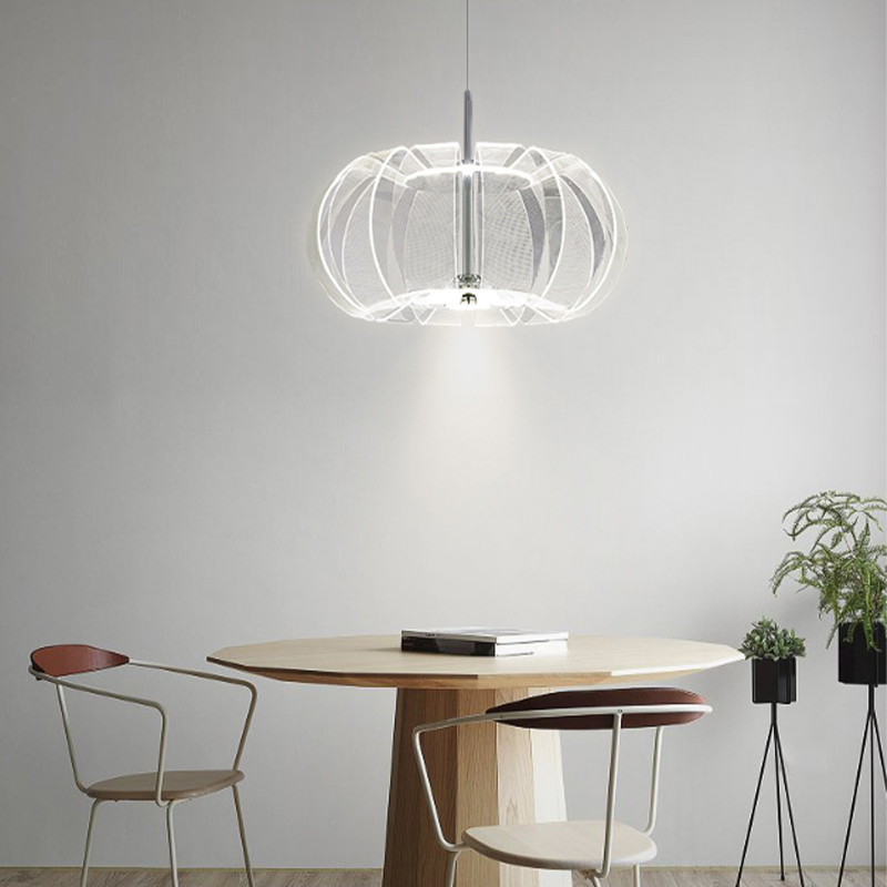 Contemporary LED Pendant Light with Acrylic Shade - Round – CharmyDecor