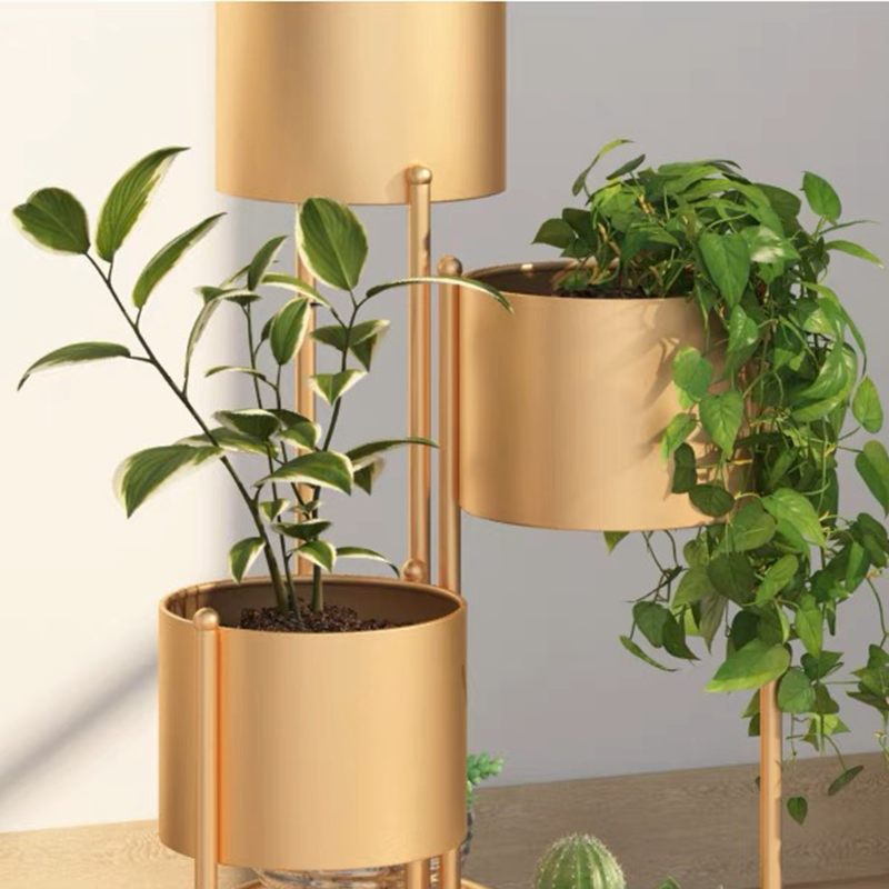 plant pot stand gold Elegant 3-Tier Gold Plant Stand for Indoor Spaces – CharmyDecor