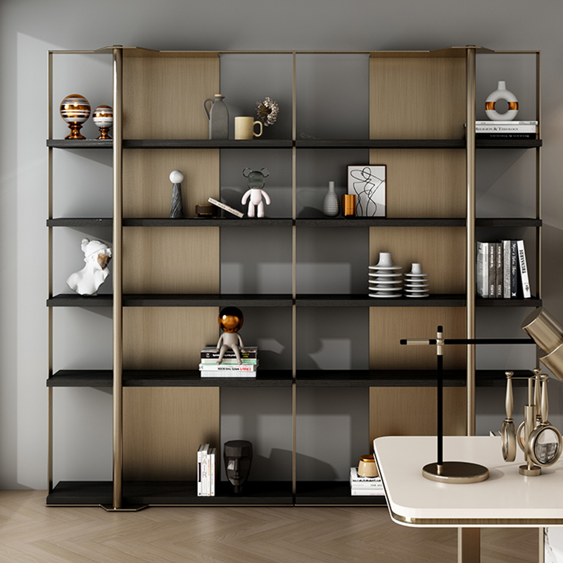 Minimalist Italian Stainless Steel Bookshelf - Luxury Rack – CharmyDecor