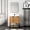 30" Modern Maple Freestanding Bathroom Vanity with Resin Top and Soft Close Door & Drawer