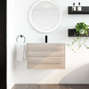 30" Modern White Oak Wall Mounted Bathroom Vanity with Drawers