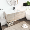 48" Modern White Oak Wall Mounted Bathroom Vanity with Drawers & Soft Close Doors