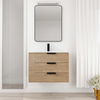 30" Wall Mounted Plywood Bathroom Vanity With Sink & Left Side Open Storage