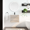 24" Modern White Oak Wall Mounted Bathroom Vanity with Drawers