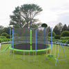 12 ft Green Trampoline with Basketball Hoop, Slide, Swings & Ladder - Outdoor Backyard Trampoline