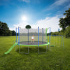 12 ft Green Trampoline with Basketball Hoop, Slide, Swings & Ladder - Outdoor Backyard Trampoline
