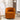 25" Orange Round Velvet Swivel Accent Barrel Chair With Black Base