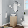 15.5" Freestanding Plain Light Oak Bathroom Vanity with Round Sink and Soft Close Door
