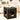 15.7" Black Rattan Cat Bed with Rattan Ball and Cushion