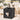 15.7" Black Rattan Cat Bed with Rattan Ball and Cushion