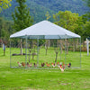 157.5" Large Hexagonal Metal Chicken Coop with UV/Waterproof Canopy