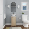 16.7" Freestanding Plain Light Oak Bathroom Vanity with Bowl-Shaped Sink and Soft Close Door