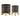 5/8" Black Glazed Planter With Wooden Stand - Set Of 2