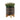 5/8" Black Glazed Planter With Wooden Stand - Set Of 2