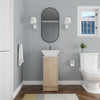 16" Freestanding Plain Light Oak Bathroom Vanity with Square Sink and Soft Close Door