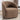  25" Brown Round Teddy Fabric Swivel Accent Barrel Chair With Black Base