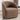 25" Brown Round Teddy Fabric Swivel Accent Barrel Chair With Black Base