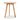 a round wood end table in a white background