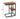 A dimension Image of our 18" Brown Iron Framed Mango Wood Accent Table with Lower Shelf