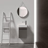18" Modern Gray Wall Mounted Bathroom Vanity with White Sink and Soft Close Door