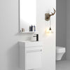18" Mini White Floating Bathroom Vanity with Resin Sink & Cabinet