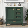 30"x18" Modern Green Freestanding Bathroom Vanity Cabinet Combo Set with 3 Drawers and a Soft Closing Door