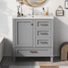 30"x18" Modern Grey Freestanding Bathroom Vanity Cabinet Combo Set with 3 Drawers and a Soft Closing Door