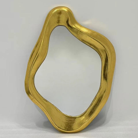 Hologram Melted Gold Asymmetrical Wall Mirror