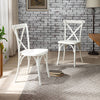 2-Pack Farmhouse Resin Cross Back Chair with Lime White Finish