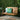 a wooden porch swing image, placed in a chic outdoor area with 2 throw pillows