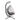 Side view of a 2-Person outdoor hanging egg chair image, with light gray headrest cushions