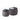 26" Grey Nesting Round Storage Ottoman Coffee Table with Wooden Lid - Set of 2