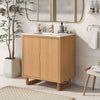 18.1" Burly Wood Freestanding Bathroom Vanity Set with Resin Sink - Transitional Style