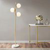 10" Gold 3-Globe Light Metal Floor Lamp with Marble Base