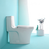 28.5" Glossy White Ceramic 1-Piece Elongated Soft-Close Toilet Seat Bowl - Dual Flush