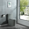 27.2" Light Grey Ceramic 1-Piece Elongated Toilet Bowl with Soft-Close Seat - Dual Flush