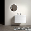 36" Alice White Floating Bathroom Vanity with White Ceramic Sink