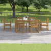 HIPS 7 Piece Outdoor Dining Set in Teak Wood Color with 6 Dining Chairs & 1 Dining Table
