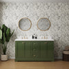 60.6" Green Marble Countertop Bathroom Cabinet Vanity with Sink Combo