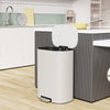 White 13 Gallon Trash Can with Soft Close Lid - 50L Foot Pedal Operated Trash Can