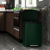 13 Gallon Trash Can with Foot Operated Pedal & Soft Close Lid - 50L Trash Can in Green Finish