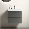 24" Modern Grey Alice Wall-Mounted Bathroom Vanity with White Sink and 2 Drawers