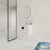 24" White Wall-Mounted Bathroom Vanity With Ceramic Sink Top & 2 Soft Close Doors