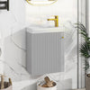 16" Modern Grey Wall-Mounted Bathroom Vanity Combo Cabinet with Ceramic Basin