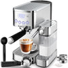 Geek Chef Espresso Machine with Automatic Milk Frother, ESE POD Filter, 20 Bar Pressure System in Silver