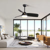42" Black Ceiling Fan with Light, 6-Wind Speeds, Remote Control, Reversible DC Motor & 3 ABS Blades