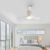 42" White Ceiling Fan with Light, 3 ABS Blades, 6-Wind Speeds, Remote Control & Reversible DC Motor