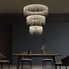 23.6" Modern Chrome 3-Tiered Round Small Crystal Chandelier - Glass Pendant Light