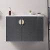 30" Black Wall Mounted Bathroom Vanity with Sink, Two Doors & Right Side Open Storage